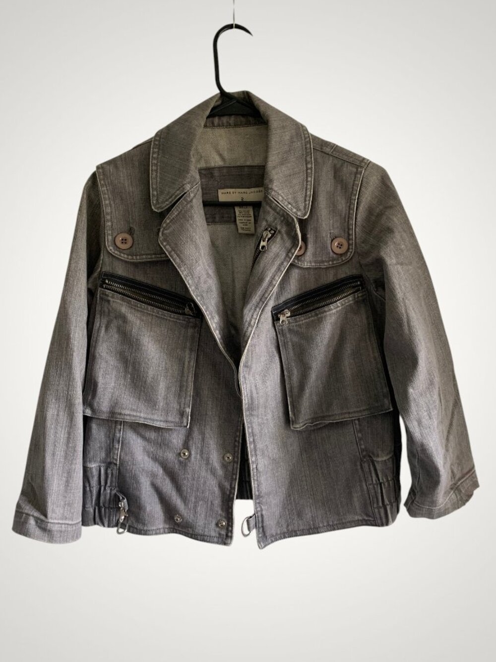 Marc by Marc Jacobs Grey Denim Jacket, Size 2